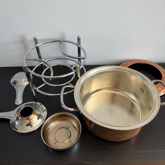 Williams Sonoma | Vintage Ruffoni Historia Copper Fondue Set With Forks Italian - Picture 3 of 7